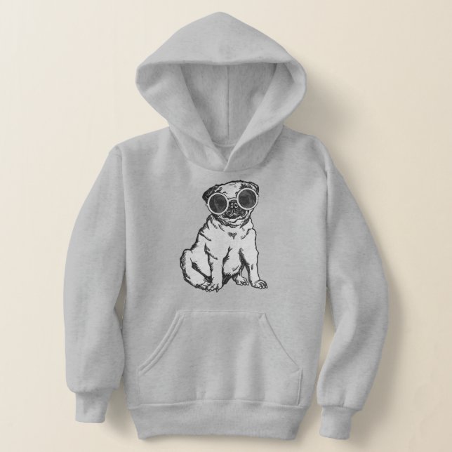Mops-Hundsungbrille Hoodie (Ablage )