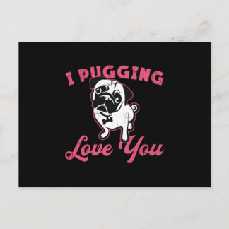 Mops I Puggings Liebe Ihr Hunde Vintag Funny Funny Postkarte