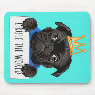 Mops I Rule The World Gift, Funny Mops Lover Gesch Mousepad