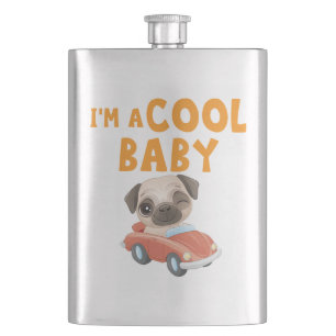 Mops Ich bin ein Cooles Baby Flachmann