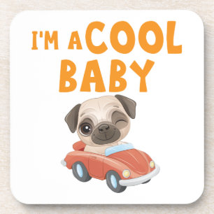 Mops Ich bin ein Cooles Baby Getränkeuntersetzer