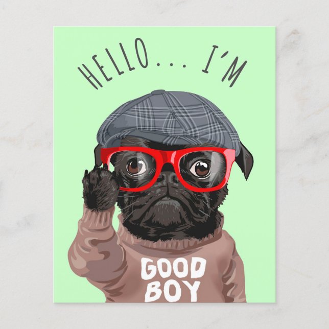 Mops Ich bin ein guter Junge, Mops Lover Geschenk, Flyer (Vorne)