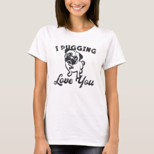 Mops Ich drücke Liebe Ihr Hund Vintages lustiges G T-Shirt