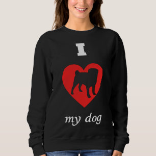 Mops - Ich Liebe Mein Hund Angepasst T - Shirt 931