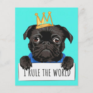 Mops ich regiere die Welt Geschenk, Lustiges Mops Flyer
