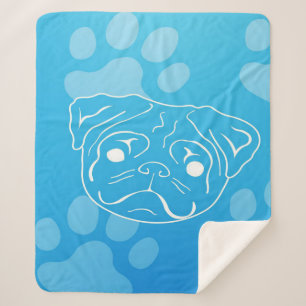 Mops Illustration Blanket Sherpadecke