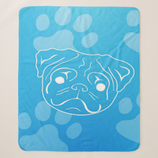 Mops Illustration Blanket Sherpadecke