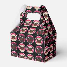 Mops im Kreise Muster Party Geschenkschachtel