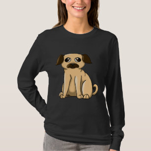 Mops im Sitzen Klassischer T - Shirt 451