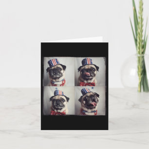 Mops im Stil der Vintage-Fotomaschine, Unabhängigk Karte