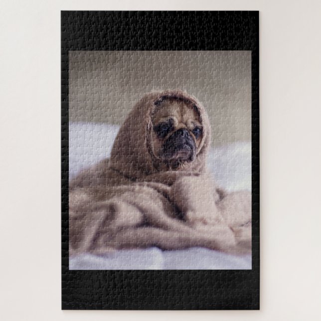 Mops in Blanket Niedlicher Mops Hund Lover Geschen (Vertikal)