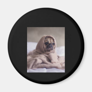 Mops in Blanket Niedlicher Mops Hund Lover Geschen Magnet