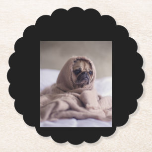 Mops in Blanket Niedlicher Mops Hund Lover Geschen Untersetzer