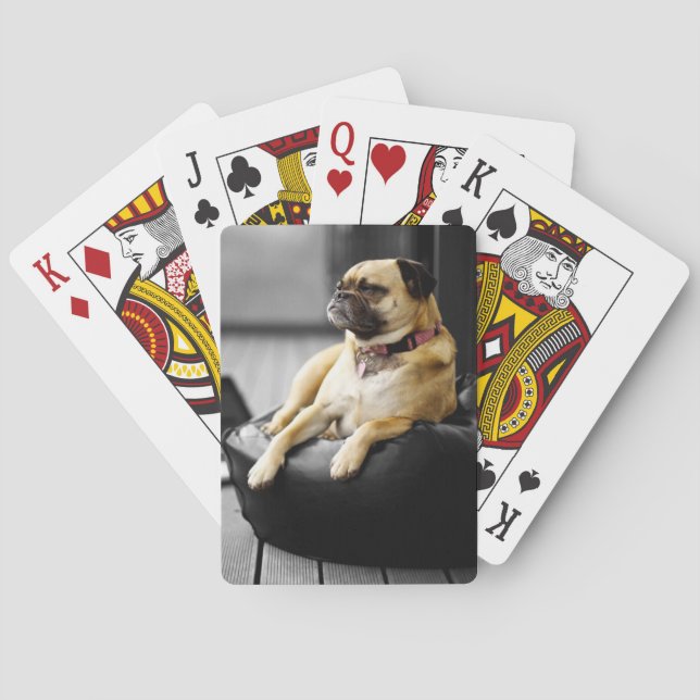 Mops in der Erholung Spielkarten (Rückseite)