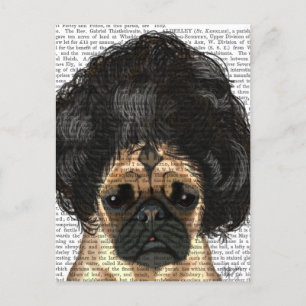 Mops in einer schlechten Wiege Postkarte