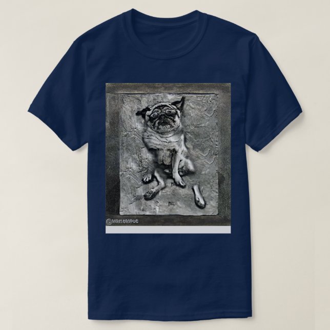 Mops in Karbonit T-Shirt (Design vorne)