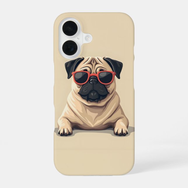 Mops iPhone 16 Hülle (Rückseite)
