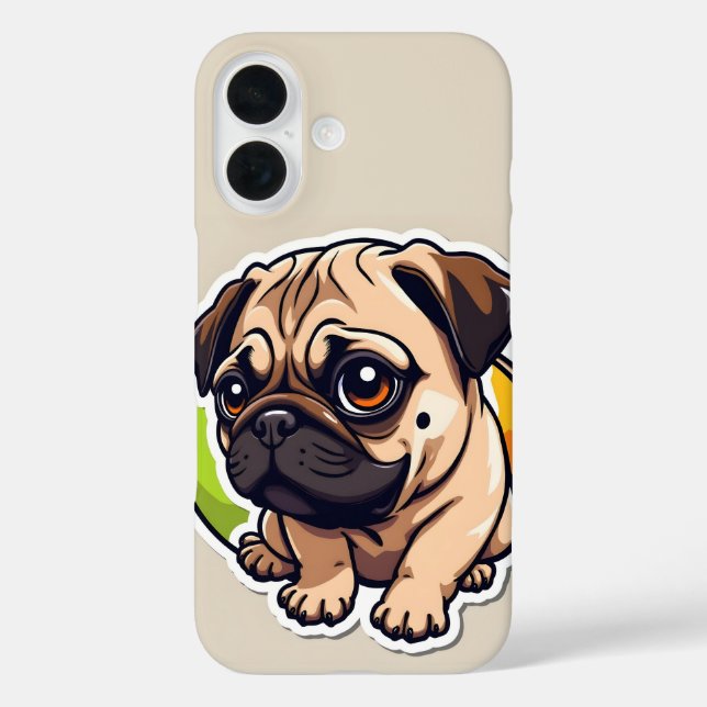 Mops iPhone 16 Hülle (Rückseite)