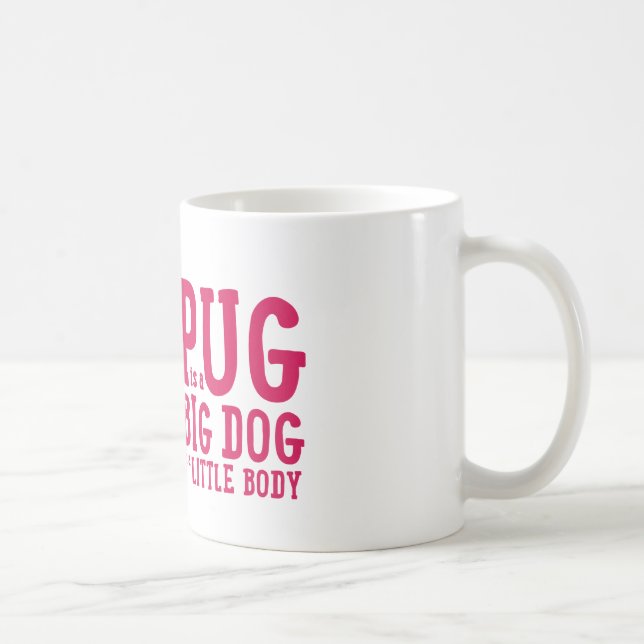 Mops ist großer Hund, kleine Kaffeetasse (Rechts)