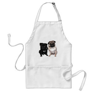 Mops Jack und Richi Schürze