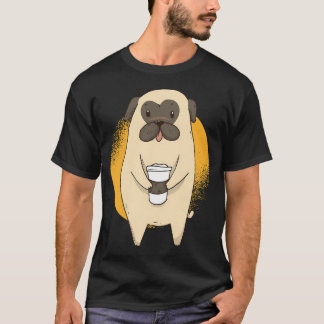 Mops Kaffee Grafik T-Shirt