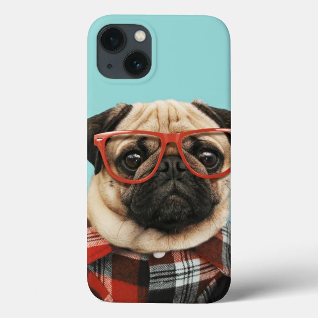 Mops Kariert Shirt Case-Mate iPhone Hülle (Rückseite)