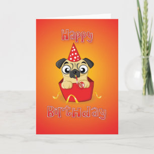 Mops - Kasten - alles Gute zum Geburtstag Karte