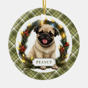 Mops Keramik Circle Ornament