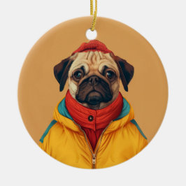 Mops Keramik Ornament
