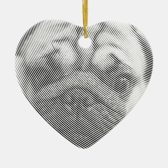 Mops Keramik Ornament (Vorne)