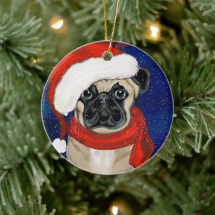 Mops Keramik Ornament