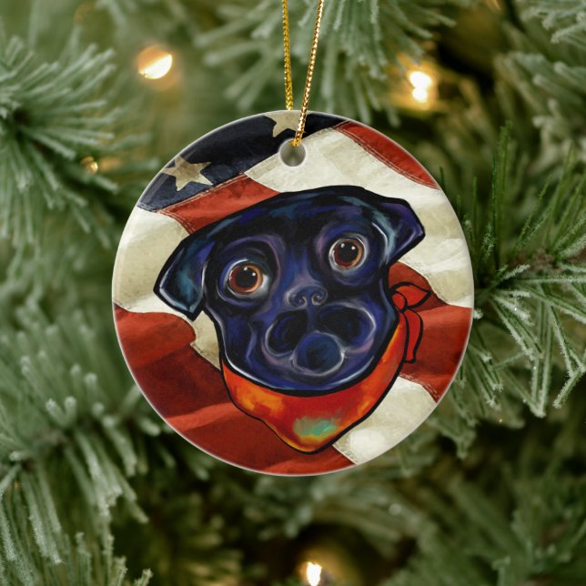 MOPS KERAMIK ORNAMENT (Baum)