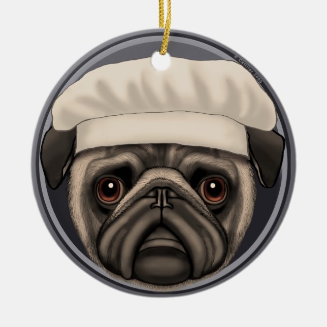 Mops Koch Keramikornament (Vorne)