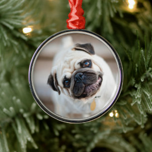 Mops-Kopfneigung Ornament Aus Metall