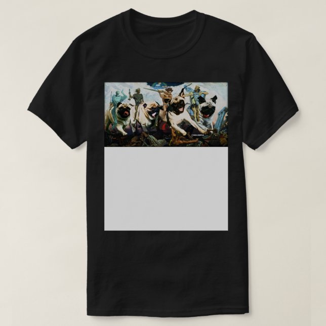 Mops-Krieg T-Shirt (Design vorne)