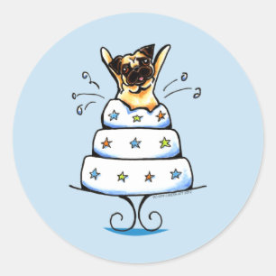 Mops-Kuchen-Trick Runder Aufkleber
