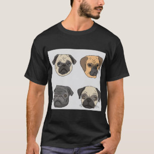 Mops Kunst Möpse Welpe lustig süße Hunde T-Shirt
