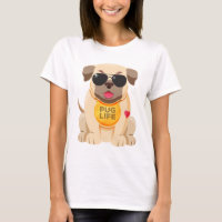Mops-Labrador-Welpen-Cartoon-Damen