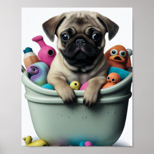 Mops Leben: Ein Abenteuer in der Badewanne Poster