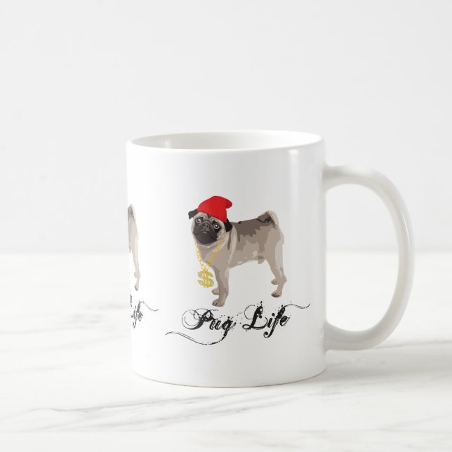 Mops-Leben Gansta Kaffee-Tasse Kaffeetasse (Rechts)