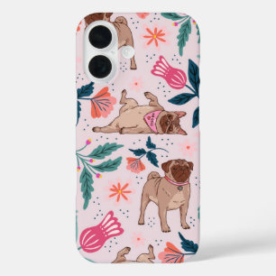 Mops Leben im blutblütigen Niedlichen Blütenhund iPhone 16 Hülle