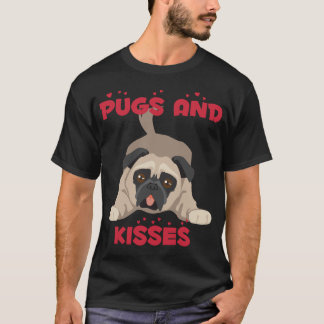Mops Leben Möpse und Küsse Lippen und Welpe rotes  T-Shirt