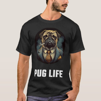 Mops Leben Weiße Schrift T-Shirt