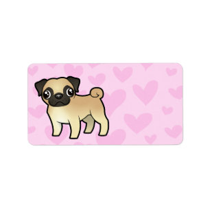 Mops-Liebe Adressaufkleber