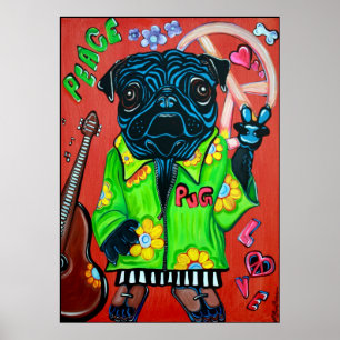 Mops Liebe Friedensplakat Poster