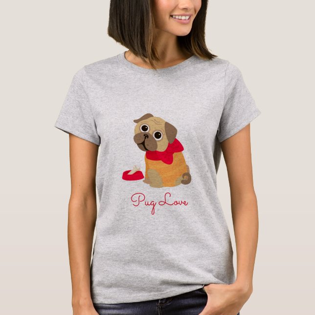 Mops Liebe niedlich Mops Hundeliebhaber T-Shirt (Vorderseite)