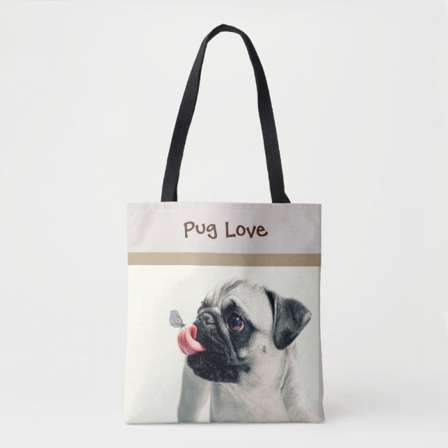 Mops Liebe - PERSONALIZE - Handtasche / Tasche (Vorderseite)