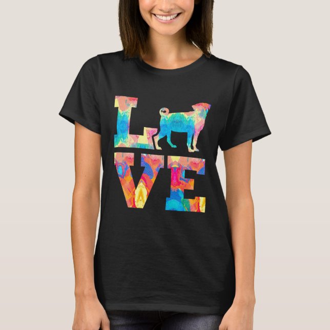 Mops Liebe Premium Gemälde T-Shirt (Vorderseite)