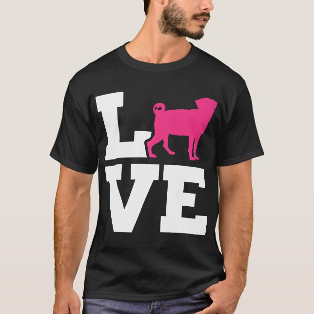 Mops-Liebe Premium T-Shirt (Vorderseite)
