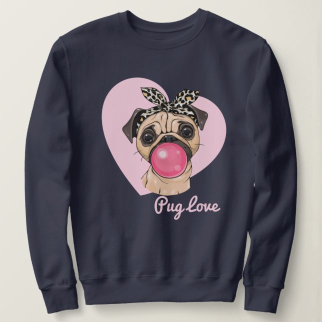 Mops Liebe Sweatshirt (Design vorne)